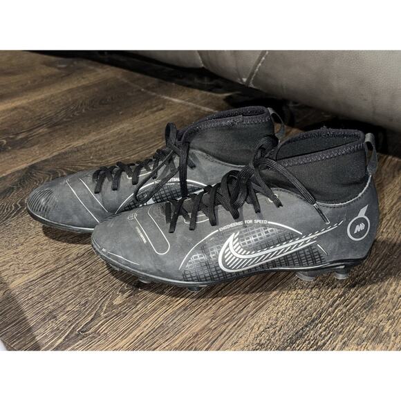 NIKE MERCURIAL SUPERFLY 8 CLUB MG/FG BLACK-SILVER SIZE 5.5Y [DJ2904-007] main image 9